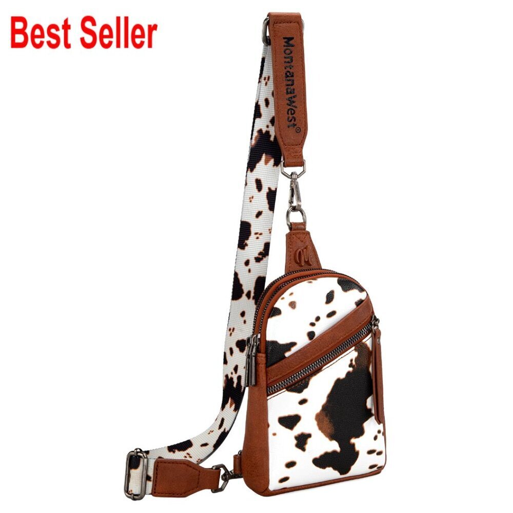 Faux Leather Crossbody Sling Bag with Adjustable Strap
